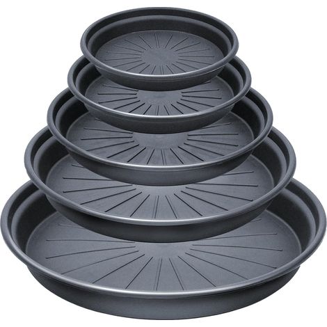 Lot de 5 Soucoupes 10/8/7/6/5 Pouces, Soucoupes Rondes pour Pots de Fleurs, Plateau de Protection pour Plantes d'Intérieur, d'Extérieur et Jardin (1/5)