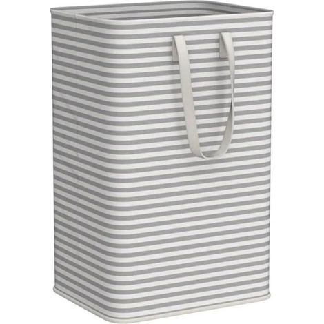 Panier à Linge Pliable 75L Gris Imperméable avec Poignées - Grande Corbeille Vêtements Sale Chambre Lavande (1/5)
