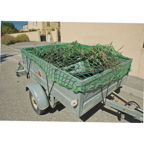 Werka Pro – Filet de remorque 120x160cm – Polypropylène traité anti-UV – Tendeur intégré et 10 crochets d'attache inclus