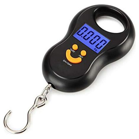 Schwarze elektronische Hängewaage, 50 kg 10 g, LCD-Hintergrundbeleuchtung, digitale Skala, Angelgewicht, Taschenwaage, Gepäckwaage (1/5)
