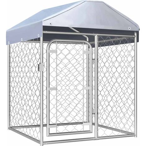 Perrera de exterior con techo 100x100x125 cm vidaXL