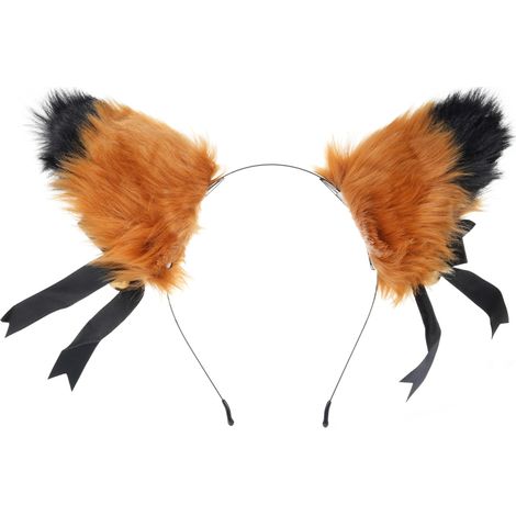 Pinza para el pelo con orejas de zorro de peluche, suave y esponjosa (para niñas y mujeres). (1/5)