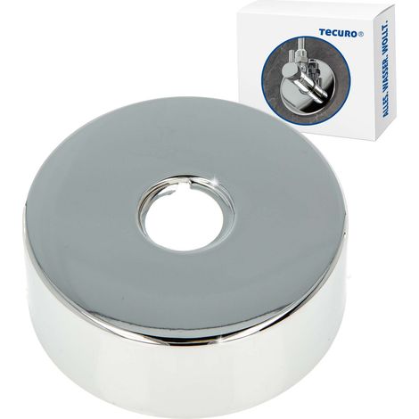 tecuro Gewinderosette (1/2) Ø 22 mm x Ø 80 mm x Höhe 25 mm, Messing verchromt