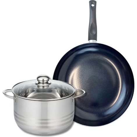 Ensemble de 1 Poêle de cuisson 32 cm et 1 faitout 24 cm Elo Prima Brillant (1/5)
