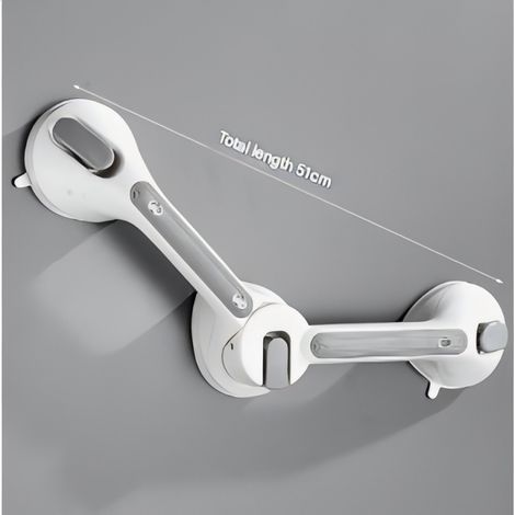 Barre d'appui antidérapante pour salle de bain, pour personnes âgées, ergonomique, avec 3 ventouses, angle réglable de 90° à 180° (1/5)