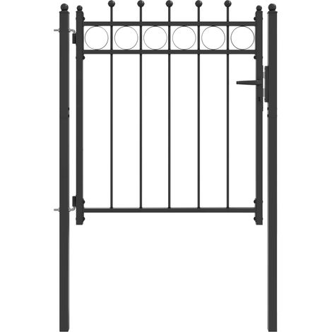 Fence Gate HORST 100 x 100 cm Metal Black Lockable vidaXL