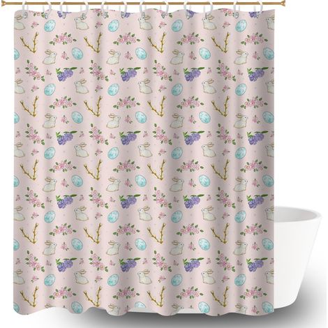 Rideau douche polyester 180x180 imprimé rideau séchage rapide pour décoration salle de bain (1/5)