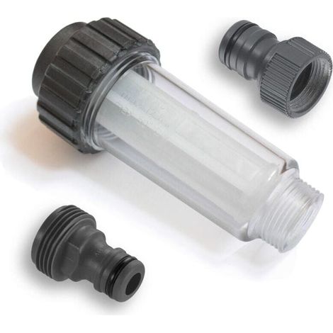 Wasserfilter mit Steckanschlüssen für Hochdruckreiniger, Gartenpumpe, Gartensprenger, Wohnmobil, 3/4-Zoll-Anschluss, kompatibel mit Kärcher 4.730-059.0 (1/4)