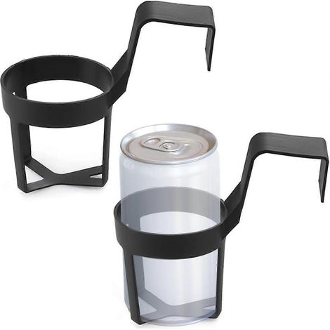 Lot de 2 porte-gobelets de voiture, porte-bouteilles, porte-gobelets en plastique, multi-usages (noir) (1/5)