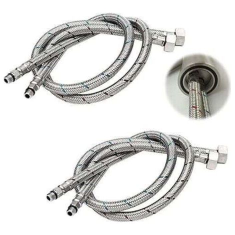 Tuyau de raccordement flexible G 3/8 DN6 80 cm – Acier inoxydable 304 et laiton massif – Résistance à la corrosion et variations de température (1/5)