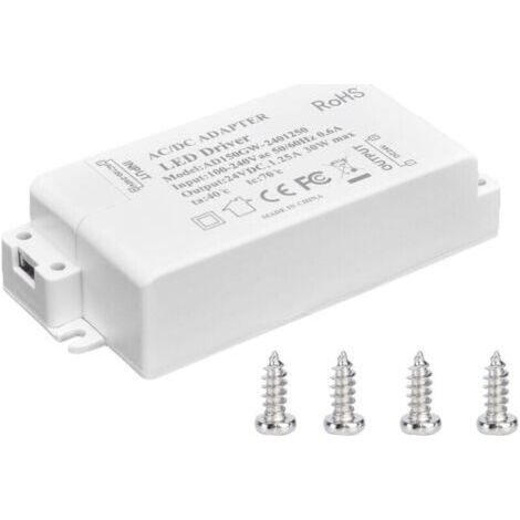 Transformateur de lumière LED 30W DC 24V 1.25A, alimentation à tension constante AC 100‑240V, accessoires d\\'éclairage pour bande LED