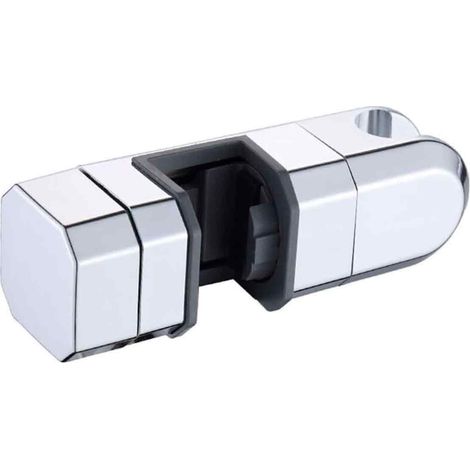 Support Pommeau De Douche - Universel Pour Barres Coulissantes 15 mm Et 30 mm - Hauteur Et Angle Réglables - Rotation 360° - ABS Résistant Aux Rayures - Argent (1/5)