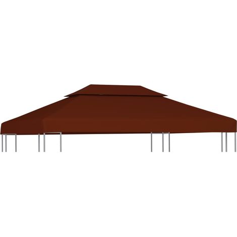 Cubierta superior de cenador 2 niveles terracota 310 g/m² 4x3 m vidaXL