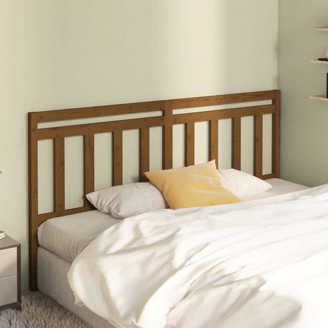 vidaXL Cabecero de cama madera maciza de pino marrón miel 186x4x100 cm (1/5)