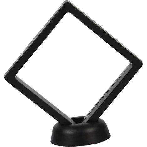 4er-Pack 3D-Schwebevitrine, schwarzer Münzrahmen für antike Sammlermünzen, AA-Medaillen, Muscheln, Fossilien, Edelsteine und Mineralien, 14 x 14 x 2 cm (1/5)