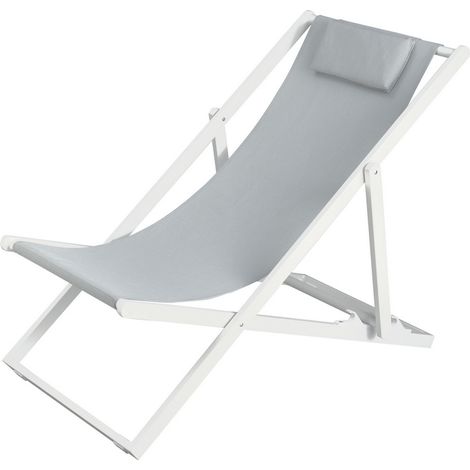 Sedia a sdraio da giardino pieghevole Gilda bianco (1/5)