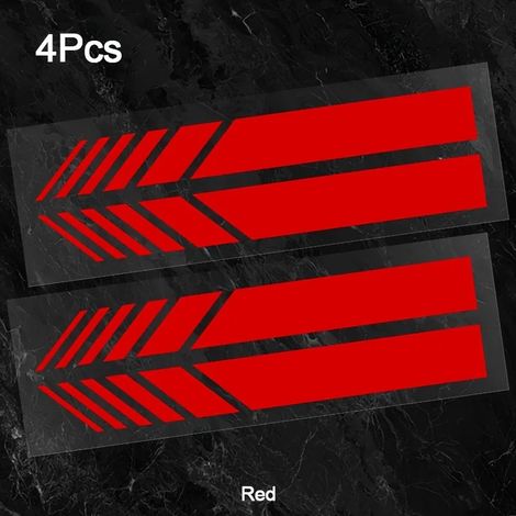 Autocollants réfléchissants JDM rouges pour voiture - Bandes classiques en vinyle, auto-adhésifs et faciles à installer - Compatibles avec toutes les carrosseries - Imperméables, lot de 4 (1/4)