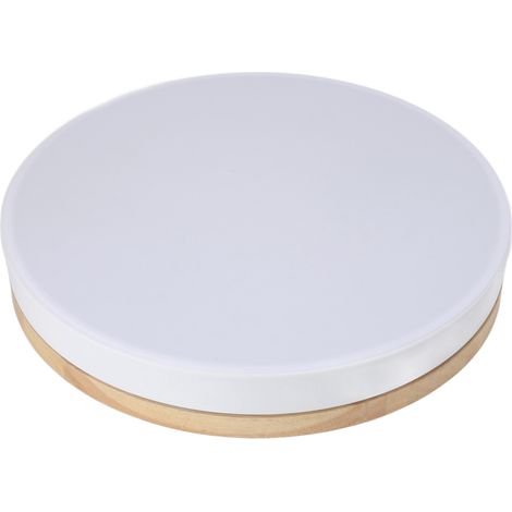 Plafonnier LED encastré en bois, luminaire rond moderne à intensité variable en continu avec application et télécommande pour couloir de chambre à coucher 30 cm/11,8 pouces