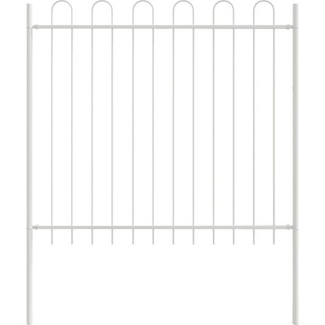 Clôture de jardin, Barrière de jardin avec arc Blanc 1,7x1,5 m Acier CFW26224 (1/5)