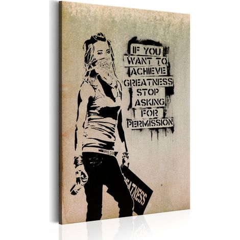 Tableau Imprimé "Graffiti Slogan - Banksy" 60 x 90 cm (1/2)