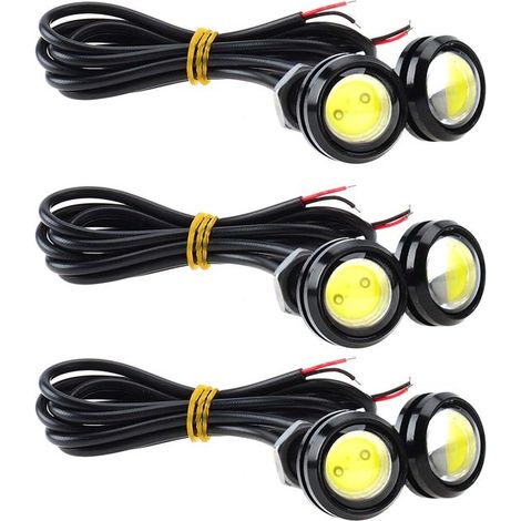 6er Pack Hochleistungs LED Tagfahrlichter (9 W, weiß) für Stoßstange/Nebelscheinwerfer, Motorradbeleuchtung, Tagfahrlicht, Rücklicht, klare Posit (1/5)