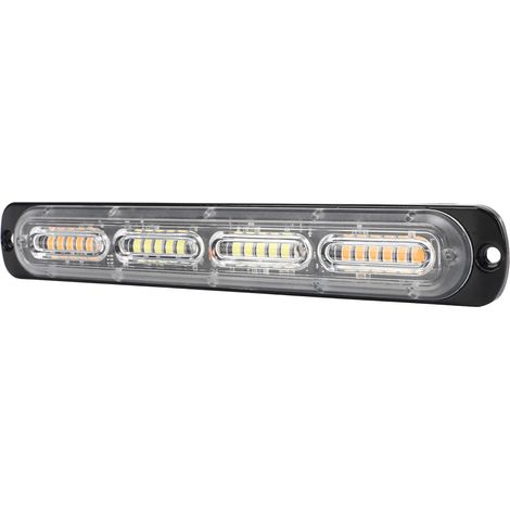 Barre lumineuse LED 12V 72W clignotante blanche ambre, gyrophare d'avertissement pour véhicules de secours, camions, SUV, quad, sécurité routière (1/5)
