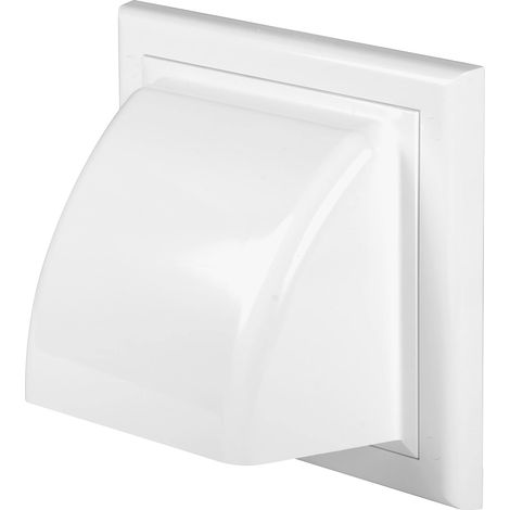 Hotte aspirante avec protection contre la pluie, grille d'aération murale, blanche, grille d'aération extérieure, ouverture 100 mm (190 x 190 mm) (1/5)