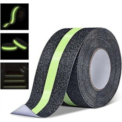 Ruban antidérapant lumineux 10 m x 5 cm pour marches d'escalier intérieures et extérieures (1/5)