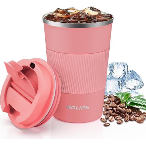 Aolieh Thermobecher Kaffeebecher Edelstahl Travel Mug 380ML Grapefruit (1/5)