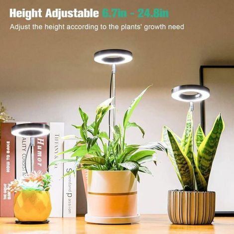 Lampe Plante Spectre Complet, Hauteur Réglable Minuterie 3/9/12h, 10 Luminosités 3 Modes, Pour Semis et Orchidées (1/4)