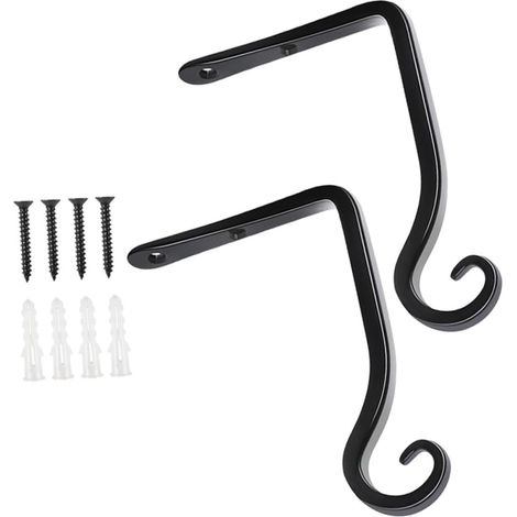 Crochets de suspension pour plantes en métal noir robuste de 15 cm (6 pouces) (1/5)