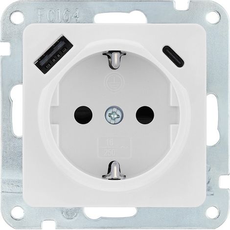 BASE ENCHUFE SCHUKO USB+USBC