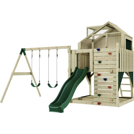 Aire de jeux PolarPlay Lasse Vert 414 x 399 cm Balançoire pour enfants