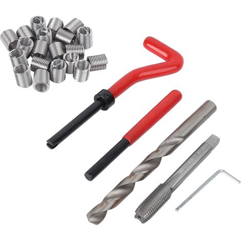 Kit de réparation de filetage M10 (25 pièces) : taraud, foret et outils de réparation pour filetages endommagés (1/5)