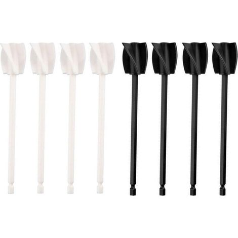 Mélangeur peinture hélicoïdal – résine/époxy/silicone, 4 noirs + 4 blancs, accessoire perceuse (1/5)