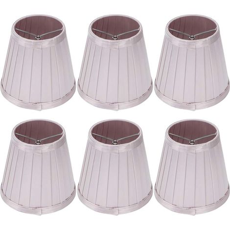 Set di 6 paralumi – moderni – in tessuto – rosa-violaceo – lampadario/lampada da scrivania – camera da letto – illuminazione domestica