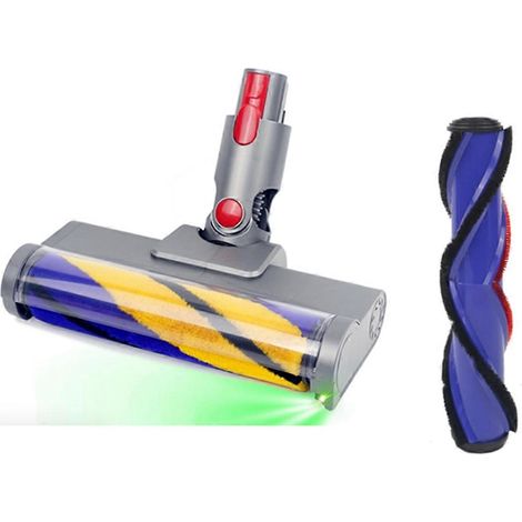 Juego de cabezales de rodillo suave para aspiradora con luz LED óptica verde para V15 V11 V10 V8 V7 Vacuum Attach () (1/5)