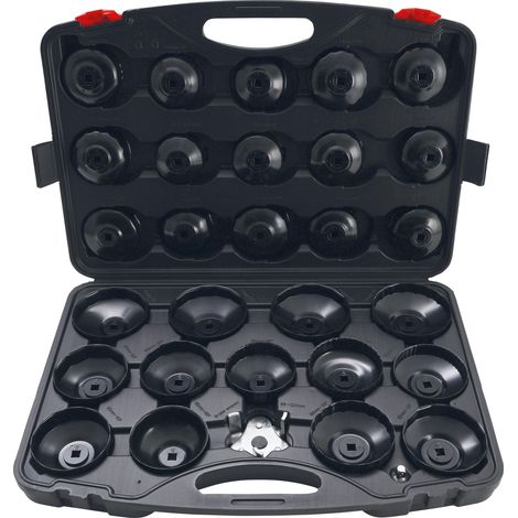 Bgs Technic – Coffret de clés à filtres cloches noir 30 pièces – Douilles de 66 à 108 mm pour Fiat, Renault, Toyota – Métal durable avec finition laquée (1/6)