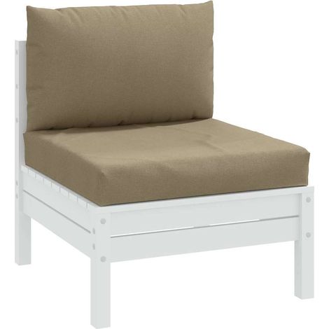 Palettenkissen 2-tlg. Melange Taupe Stoff