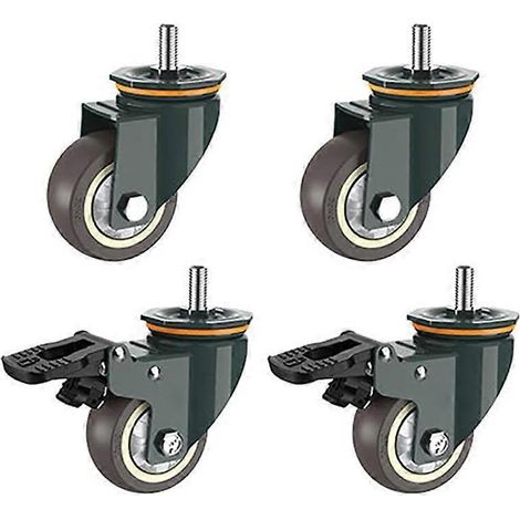 Roulettes pivotantes, 4 pièces, filetage M16, roues robustes, comme illustré (1/5)