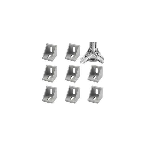 8 Pcs Equerres De Fixation 4040mm,Équerre Métal,Equerre,Equerre Metal,Équerre De Fixation,Equerre Charpentier,Pour Profilé À Rainure,Support Joint À Angle Droit Pour Fixation Et Réparation Meuble