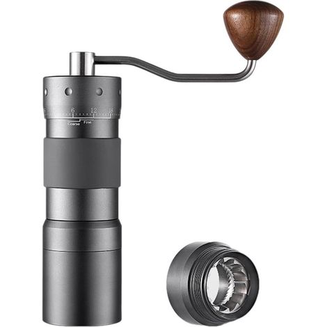 Molinillo de café portátil de acero inoxidable, molinillo manual con ajuste regulable para espresso, molinillo de café manual silencioso. (1/5)