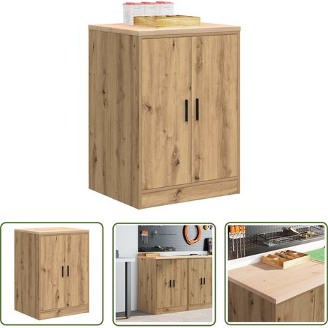 vidaXL Armoire de rangement de garage chêne artisanal bois de pin (1/5)