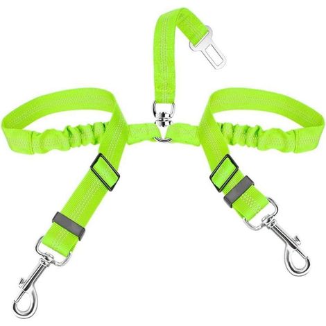 Anschnallgurt Hund Auto 2in1 verstellbar 1 Klein+1 Mittel in 1 Limone (1/5)