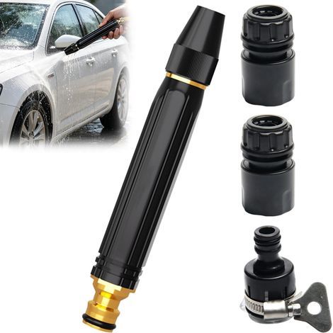 Ugello ad alta pressione per tubo da giardino, punta per irrigazione ad alta pressione, ugello per tubo ad alta pressione con raccordi a connessione rapida, accessorio per spruzzatura manuale resisten (1/5)
