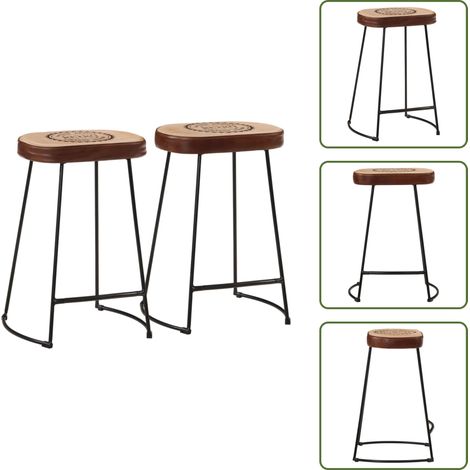 Barhocker 2 Stk. Dunkelbraun 41x29x62 cm - Barhocker - Sitzhocker - Küchentischstuhl - Wohnzimmerstuhl - Designerstuhl (1/5)