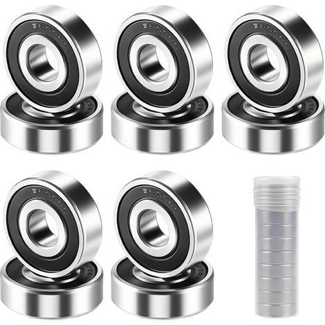 10 Pcs 6200-2RS Roulement à Billes, Roulements à Bille 10 mm x 30 mm x 9 mm Double Blindage pour Tours/Moteurs/Imprimantes 3D/ Fraiseuses et Divers Appareils Mécaniques (1/5)