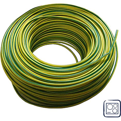 Halogenfreies Elektrokabel 4 mm² Grün/Gelb 50 m PVC-Draht H07Z1-K Kabel für Haushaltsgeräte (1/5)