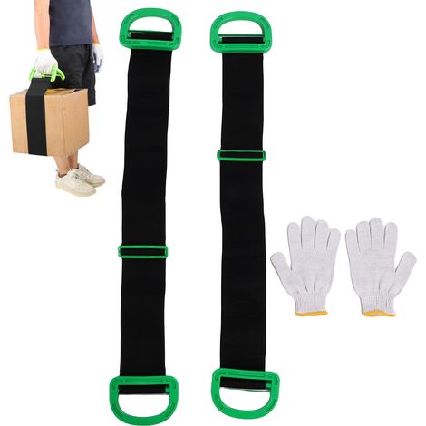 Sangles de Manutention - 2 Pièces - Système de Levage et Transport pour 1 ou 2 Personnes - Capacité 500lbs - Idéal pour Appareils Électroménagers, Meubles, Matelas (1/5)
