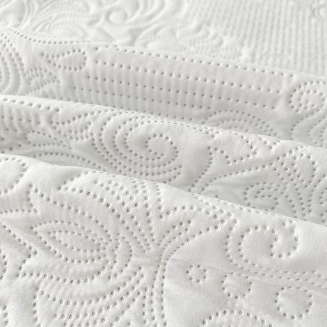 Ultrasonic Quilted Bedspread in Brushed Microfibre Soft and Light White (240 x 260 cm) (1/4)